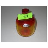 VTG BLENKO GLASS AMBERINA / TANGERINE VASE 5 1/2'