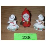 VINTAGE NAPCO ? MINI CHRISTMAS ANGEL GIRLS, SANTA>