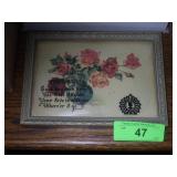 VINTAGE MOTHERS MOTTO W/ CONVEX GLASS 8 x 5 1/2