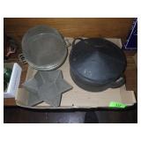VINTAGE DOUBLE STRAINER, POT STRAINER, STAR BUNDT>
