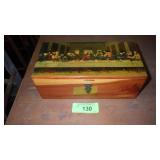 VTG OKLAHOMA SOUVENIR CEDAR BOX THE LAST SUPPER