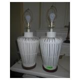 PR. OF SPLIT BAMBOO? TABLE LAMPS 27' TO FINIAL TOP