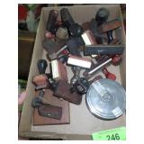 VINTAGE RUBBER STAMPS, TIN, RECEIPT SPIKE