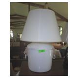 CERAMIC LAMP W/ DECORATIVE LION HEAD HANDLES