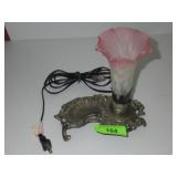 TIFFANY-STYLE LILY PAD LAMP W/ TULIP SHADE