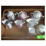 VTG CREAM & SUGAR SETS (CHIP ON RIM OF 1 SUGAR)