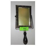 ANTIQUE SCALLOPED BEVEL GLASS BARBER MIRROR