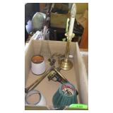 VTG BRASS SWING OUT GAS LAMP ARM, LAMP CHIMNEY>>>