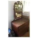 VINTAGE DRESSER W/ MIRROR 34 1/2 x 17 x 65 (W/ >>>