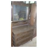VINTAGE (PAINTED) DRESSER W/ MIRROR 43 x 20