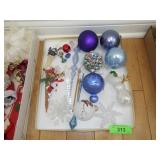 ASST. CHRISTMAS ORNAMENTS (SNOWMAN IS MISSING ARM)