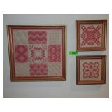 VTG HANDMADE NEEDLEWORK FRAMED ART>>