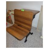 CHILDS SCHOOL DESK  18" WIDE (SEAT NEEDS SCREWS)