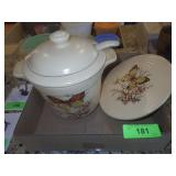VTG TREASURE CRAFT BUTTERFLY TUREEN W/ LADLE>>