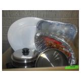 SALAD MASTER DOUBLE PAN, PLASTIC PLATTER, FOIL>>>