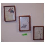 3 FRAMED FLAVIA PRINTS (5.5" X 7.5")