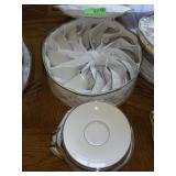 12 VTG EDGERTON CUPS AND SAUCERS W/ SILVER RIMS