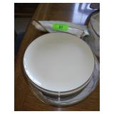12 VTG EDGERTON DINNER PLATES W/ SILVER RIMS