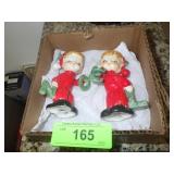 1956 NAPCO CHRISTMAS NOEL BOY & GIRL S & P SHAKERS