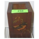 HANDMADE WOODEN PEN / PENCIL HOLDER SIGNED WILMA