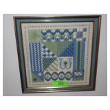 VTG HANDMADE NEEDLEWORK FRAMED ART>>