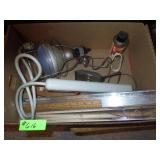 FLOOD LIGHT, POWER CORD, LEVEL, CHROME FRAME, ETC