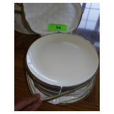 12 VTG EDGERTON SALAD PLATES W/ SILVER RIMS, 8"