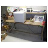 WOODEN/METAL WORK BENCH **BRING HELP**>.