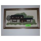 3-D CROSSTITCH HOUSE 18 1/2 x 11