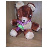 VINTAGE PLUSH BEAR W/ RUBBER NOSE 15"