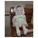 24" VINTAGE SLEEPY EYE DOLL (CRIES) **HEAD & BODY>