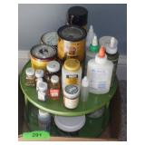 GLUE, STAIN, PAINTS, ETC ON LAZY SUSAN