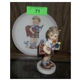 VTG GOEBEL HUMMEL VALENTINE BOY FIGURINE & PLATE