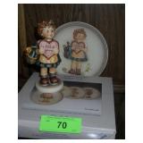 VTG GOEBEL HUMMEL VALENTINE GIFT FIGURINE & PLATE