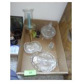 VTG GLASS BIRD (BROKEN BEAK), COVERED CANDY DISH>>