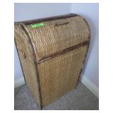 WICKER HAMPER (LID NEEDS REPAIR)