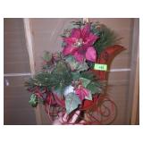 DECORATED TIN SLEIGH 11 1/2 x 14