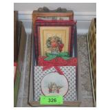 ASST VTG HANDMADE CHRISTMAS FRAMED ART