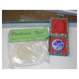 VTG CHINESE STAMP INK/WAX IN PORCELAIN DISH,>>>