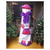RED HATS SOCIETY FELT SNOWMAN OVER WIRE LIGHTED>>>