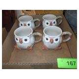 1978 FITZ & FLOYD OWL MUGS