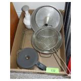 STRAINERS, BUNDT PAN, COFFEE POT, CHOPPER, PYREX>