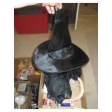 HALLOWEEN WITCH HAT, HAIR, NOSE, & CAPE,>>