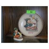 VTG GOEBEL HUMMEL SINGING LESSON FIGURINE & PLATE