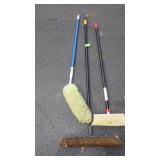 2 PUSH BROOMS, DUSTER