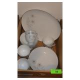VTG EMPRESS CHINA CUPS, SAUCERS, PLATTER & BOWL