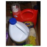 TIDE & BLEACH  ( BOTH NEAR FULL) RUBBER GLOVES
