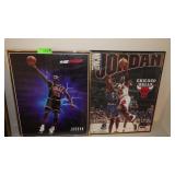 2 VINTAGE MICHAEL JORDAN FRAMED POSTERS 16 x 20