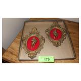 VINTAGE PLASTIUC CHERUB PLAQUES 5 x 8