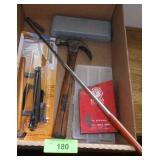 HAMMER (NEEDS NEW HANDLE), MATCO DRILL BITS, >>>>